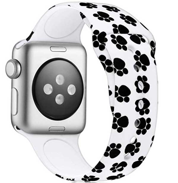 Kattenpootafdruk op zacht siliconen Apple Watch-bandje