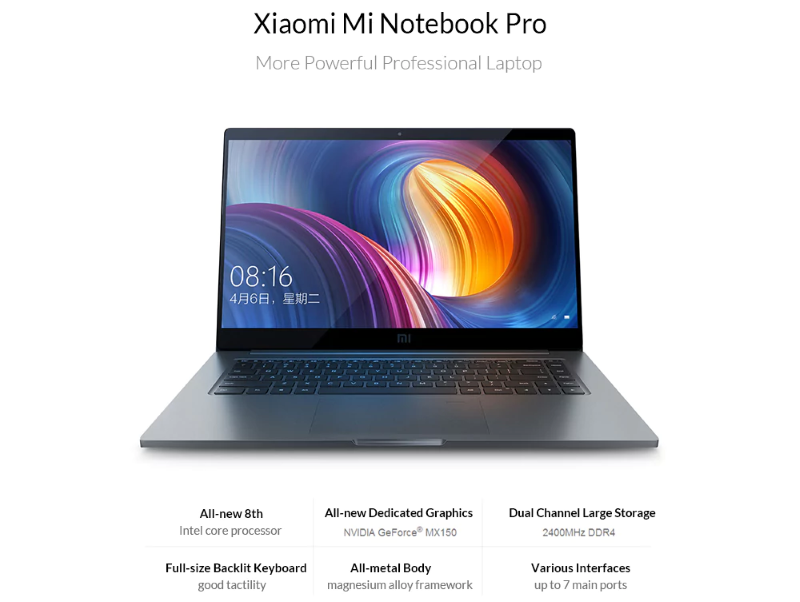[Couponcode] Xiaomi Mi Notebook Pro – met USB Type C-poort
