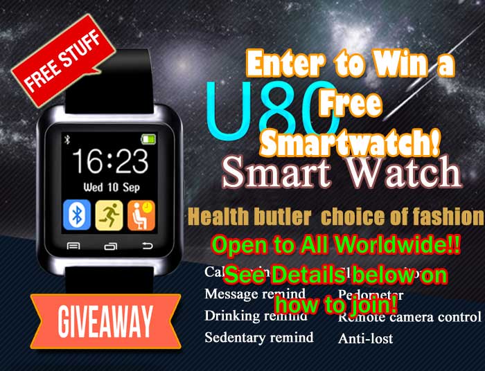 U80 Smartwatch Internationale weggeefactie! Doe mee om te winnen!