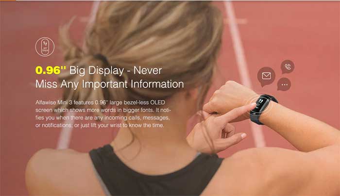 Alfawise Mini 3 Smartbracelet - Lichte, compacte fitnesstracker