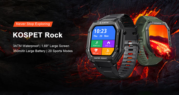 Kospet Rock - Robuuste sportieve smartwatch, beoordeling van functies