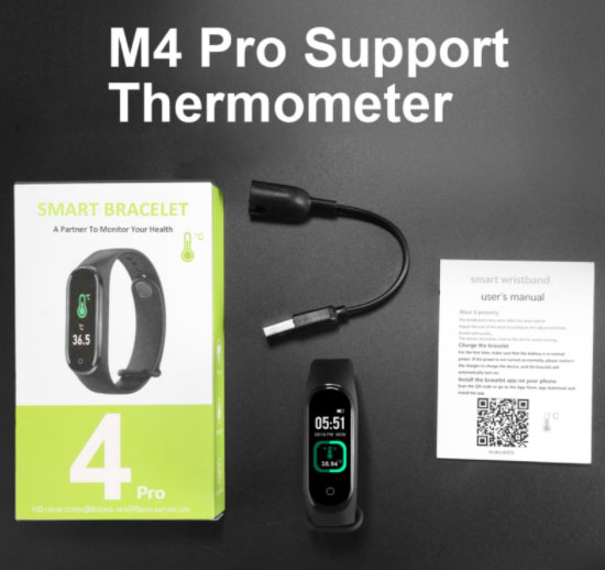 M4 Pro Smartband – geüpgraded met thermometerfunctie