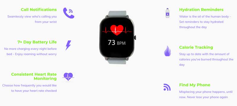 NDUR Smartwatch – Sportief, Trendy – Overzicht van functies