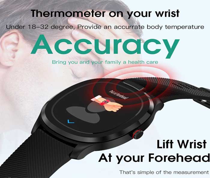 T01 smartwatch met thermometer