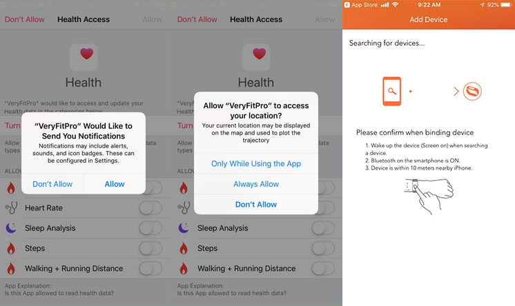 VeryFitPro-app - Verbinding maken, problemen met koppelen, compatibiliteit