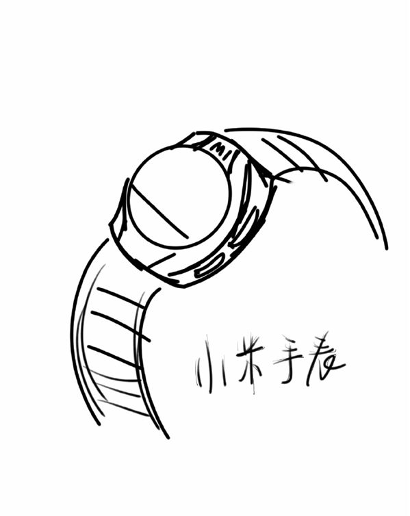 Xiaomi-Smartwatch-Schets