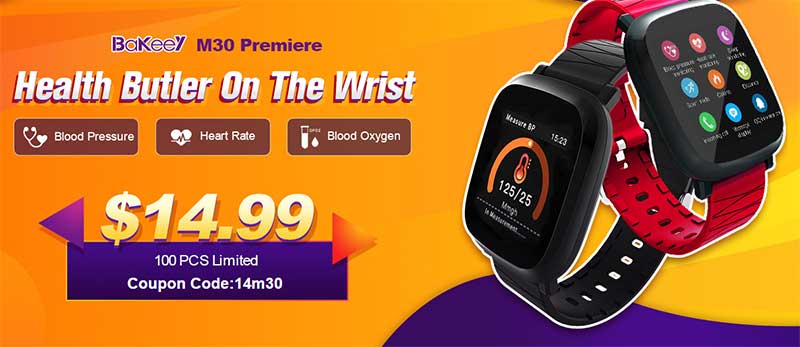 [Couponcode] Bakeey M30 Smartwatch – Voorbestelling begint