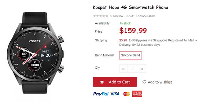 KOSPET HOPE Smartwatch-telefoon - couponcode