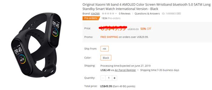 Xiaomi Mi Band 4 kortingscode